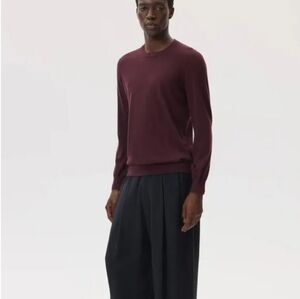 Johnstons of Elgin Superfine Cashmere Pullover Burgundy Men Medium Scotland EuC